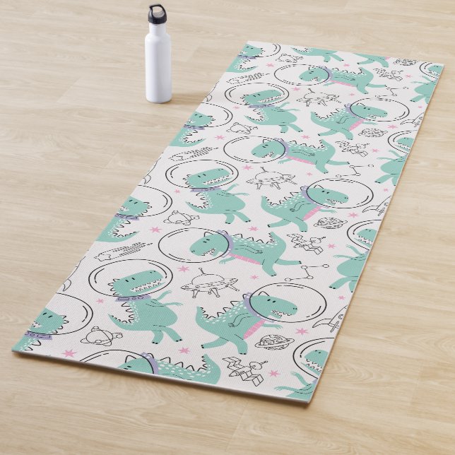 Tapis De Yoga Dinosaures de l'espace, Dinosaures mignons, Navire (En situation)