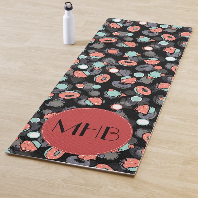 Tapis De Yoga Donuts, Glace, Cupcakes, Dessert, Monogramme (En situation)