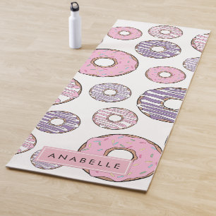 Tapis De Yoga Donuts Roses, Donuts Violets, Saupoudrages, Votre