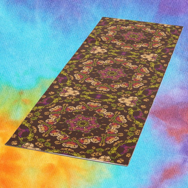 Tapis De Yoga Dot Mandala jaune violet et orange (Créateur téléchargé)