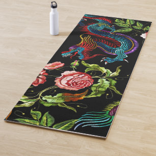 Tapis De Yoga Dragon asiatique floral dynamique