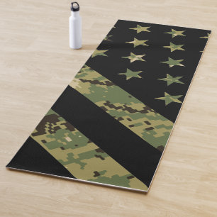 Tapis De Yoga Drapeau américain du Camouflage numérique milita