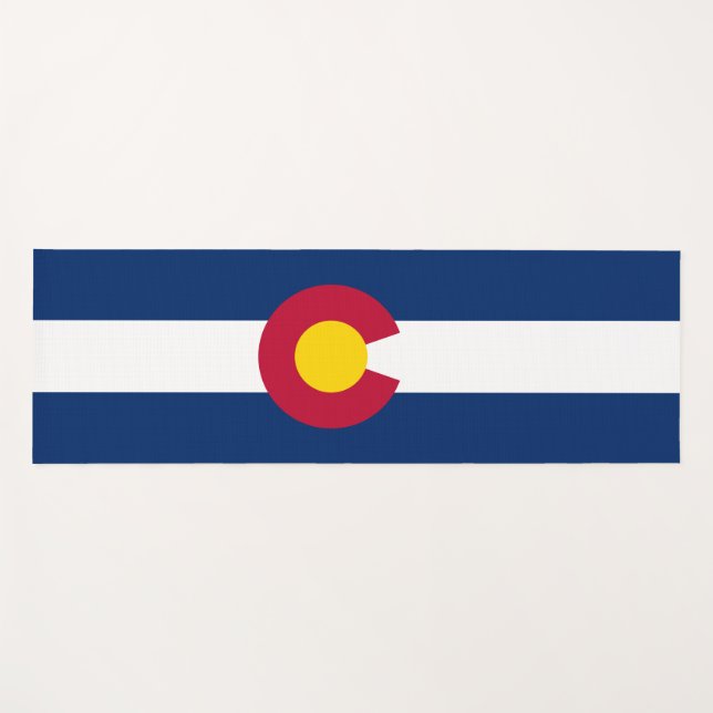 Tapis De Yoga Drapeau d'Etat du Colorado (Devant (Horizontal))