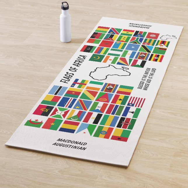 Tapis De Yoga DRAPEAUX PERSONNALISÉS D'AFRIQUE Blanc (En situation)