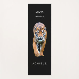 Tapis De Yoga Dream Believe Atteindre Motivational Tiger Black