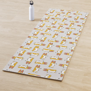 Tapis De Yoga Drôle Cartoon Corgi Motif
