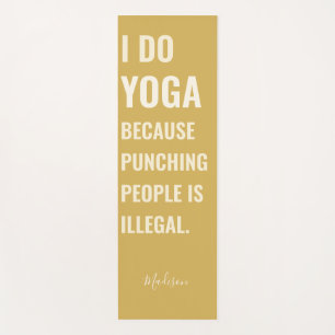 Tapis De Yoga Drôle de nom personnalisé yoga recto verso