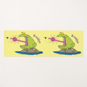 Tapis De Yoga Drôle dessin animé de grenouille et mouche