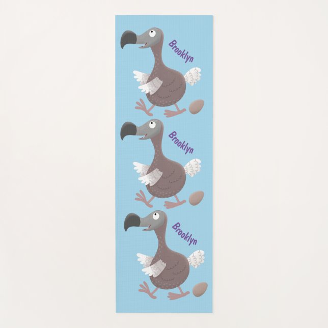 Tapis De Yoga Drôle dessin animé d'oiseau de dodo (Devant)