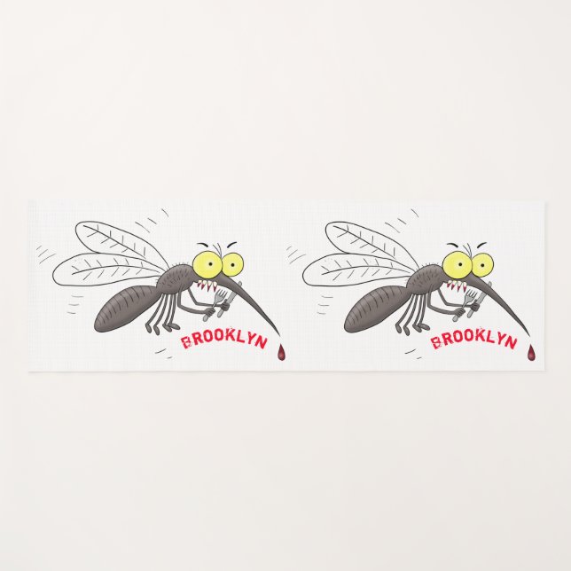 Tapis De Yoga Drôle dessin d'insecte moustique (Devant (Horizontal))