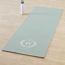 Duck Egg Green Monogram Stylish Modern Minimalist
