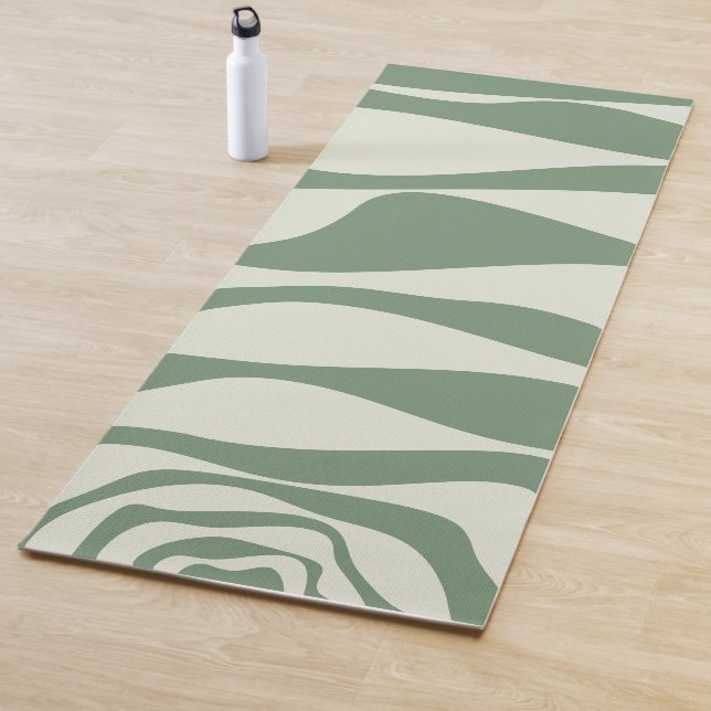 Tapis De Yoga Ebb et flux 4 en vert (En situation)