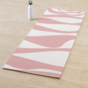 Tapis De Yoga Ebb et flux 4 - rose et blanc