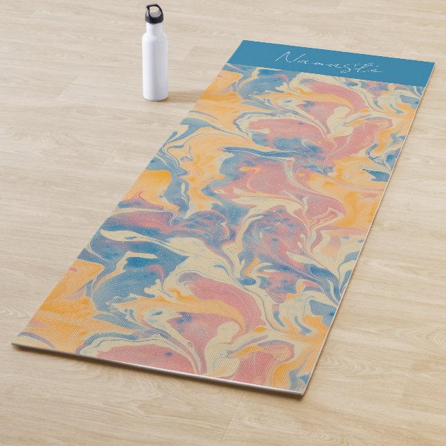 Tapis De Yoga Ebru Abstrait (En situation)