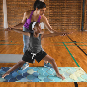 Tapis De Yoga Échelle de poisson Motif Ciel bleu Arrière - plan 