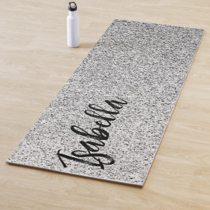 Tapis De Yoga Éclaircissements de parties scintillant gris argen