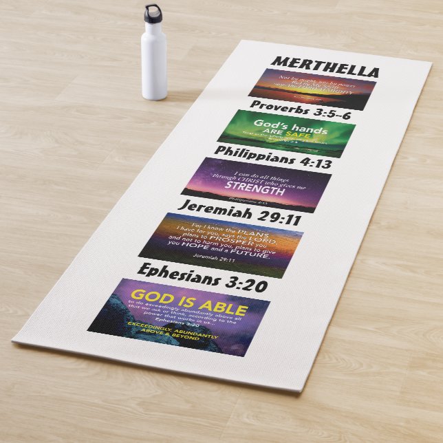 Tapis De Yoga Écriture chrétienne inspirée personnalisée (En situation)