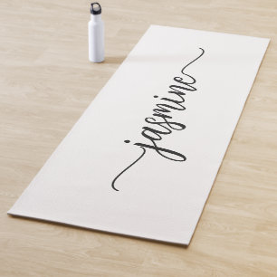 Tapis De Yoga Écriture de nom personnalisé Monogramme Fille Whit