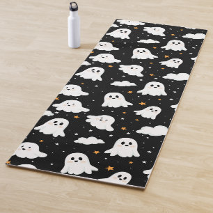 Tapis De Yoga Éffrayant mignon Halloween Ghost Nuageux Star Sky