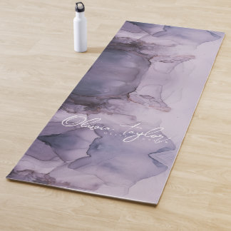 Tapis De Yoga Elégant Aquarelle Purple Nom