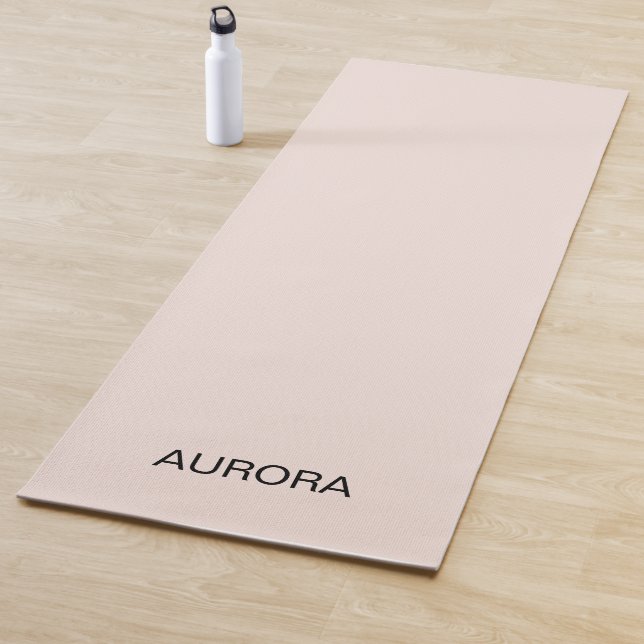 Tapis De Yoga Elégant Beige Bleu Personnalisé Nom Yoga Mat (En situation)