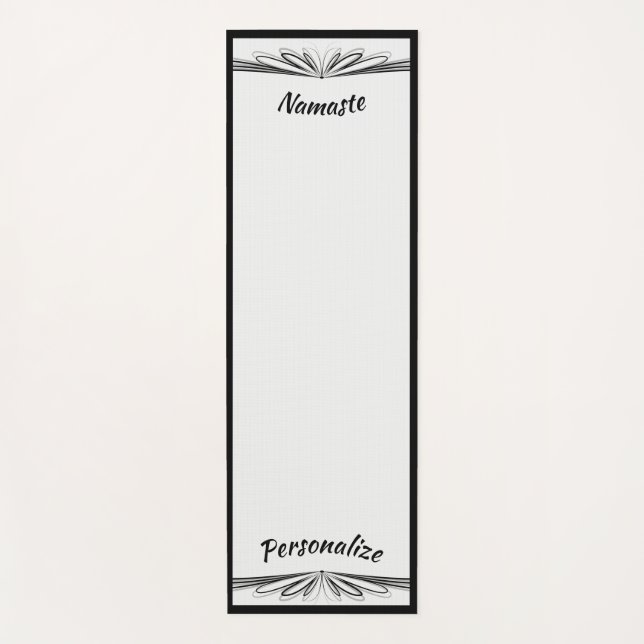 Tapis De Yoga Elégant Black Grey Zen Yoga Namaste Personnalisé (Devant)