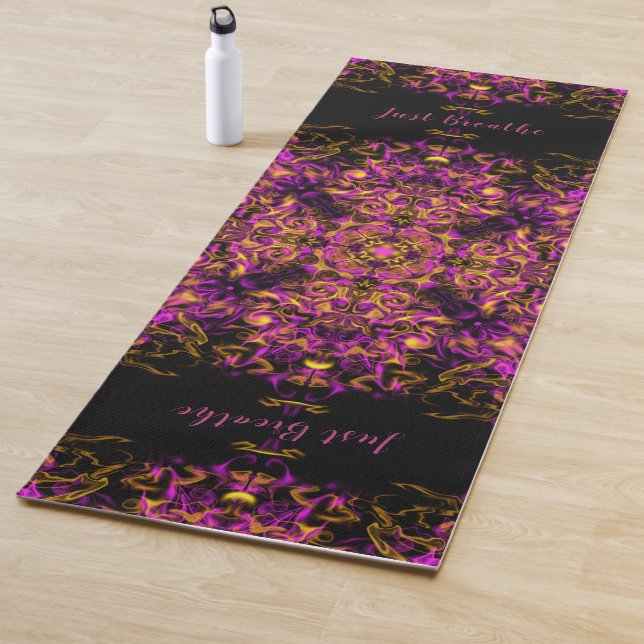 Tapis De Yoga Élégant boho rose rétro motif inspiré (En situation)