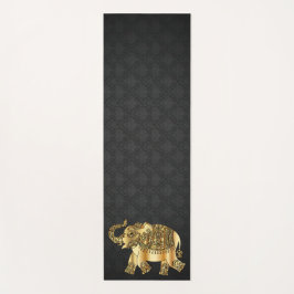 Tapis De Yoga Elégant Damask Gold Paisley Elephant