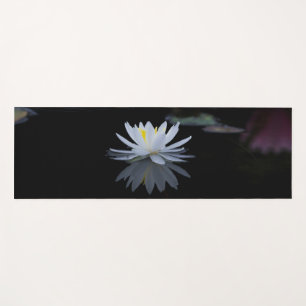 Tapis De Yoga Élégant Lotus Blanc, Noir