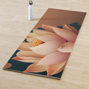 Tapis De Yoga Élégant Lotus Brun