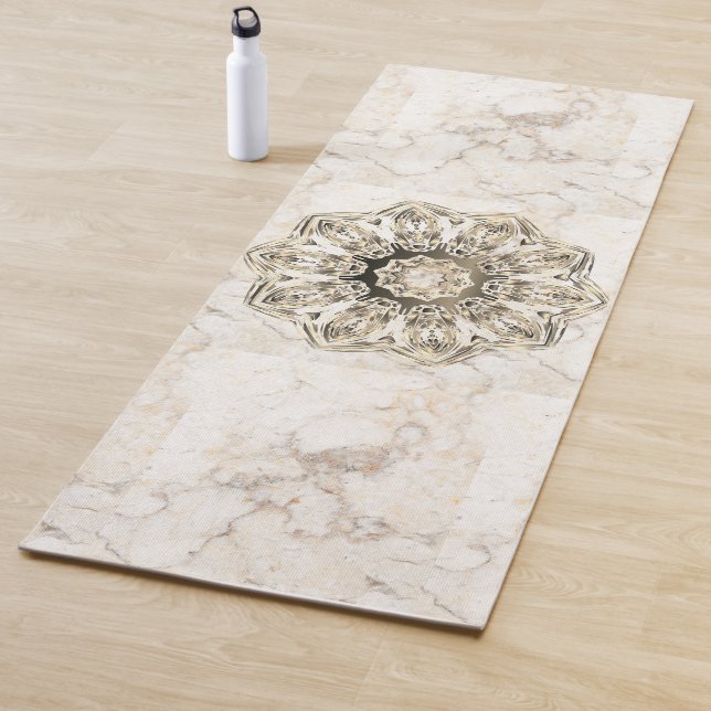Tapis De Yoga Elégant Mandala en marbre (En situation)