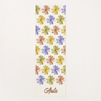 Tapis De Yoga Élégant Motif de fleurs