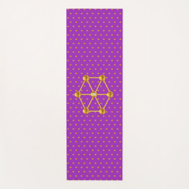 Tapis De Yoga Élégant Pois Or (Devant)