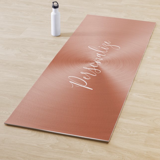 Tapis De Yoga Elégant Rose Gold Metallic Personnalisé Zen (En situation)