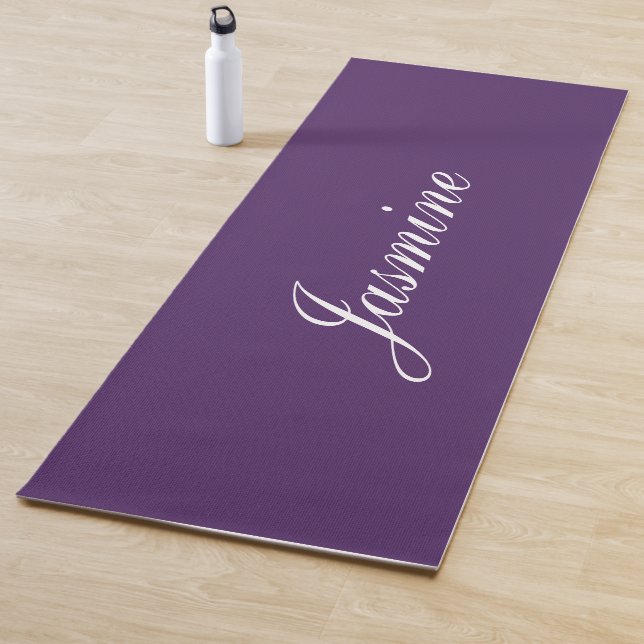Tapis De Yoga Élégant violet foncé Nom personnalisé Yoga Mat (En situation)