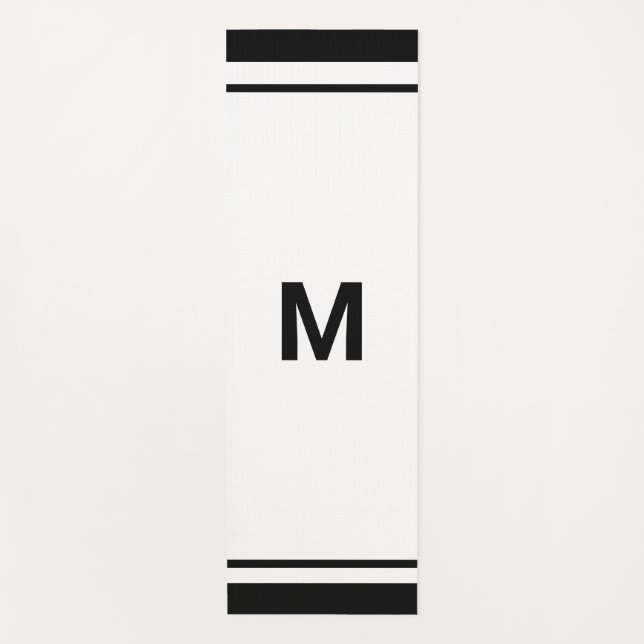 Tapis De Yoga Élégante lettre Monogramme de script de bordure no (Devant)