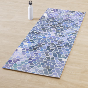 Tapis De Yoga Elégante mosaïque bleue glace