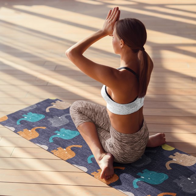 Tapis De Yoga éléphants de dessin animé (Créateur téléchargé)