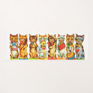 Tapis De Yoga empreinte de chats heureux