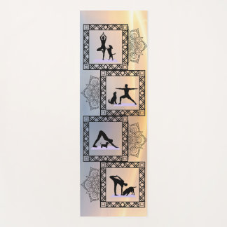 Tapis de yoga en silhouette de chien géométrique a