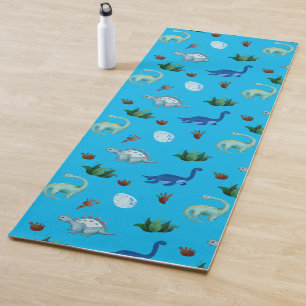 Tapis De Yoga Espèces de dinosaures multiples en Arrière - plan 