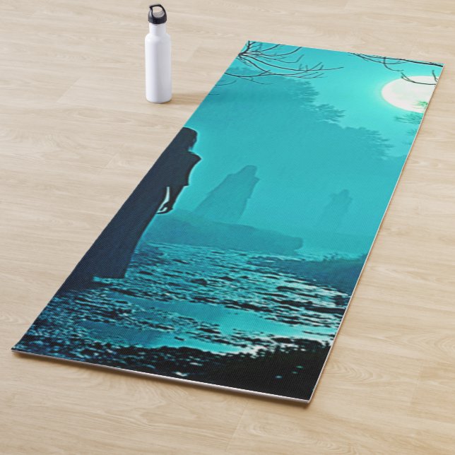Tapis De Yoga Esprits enchantés de la forêt lunaire (En situation)