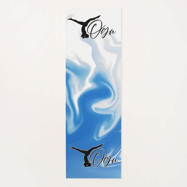Tapis De Yoga Esterilla para yoga azul remolino con blanco (Devant)