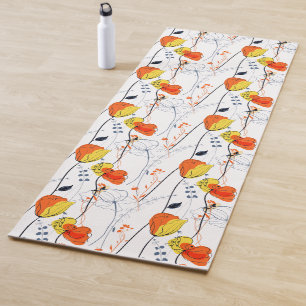 Tapis De Yoga Été tropical Belles fleurs jaunes Design
