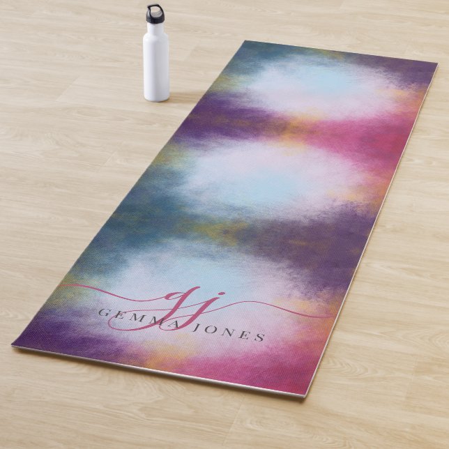Tapis De Yoga Ethereal Abstract Glow Monogram (En situation)