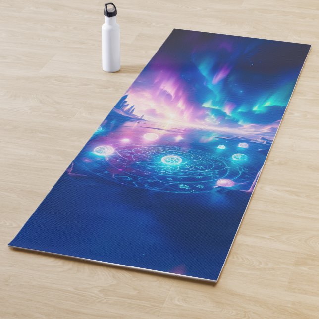 Tapis De Yoga Ethereal Aurora Ice Ritual Fantasy Design | Mystic (En situation)