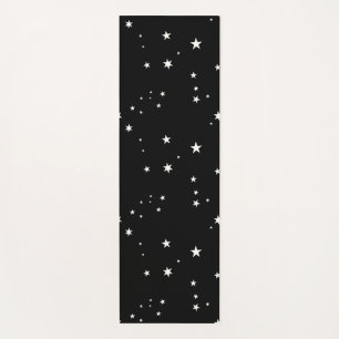 Tapis De Yoga Étoiles blanches en noir
