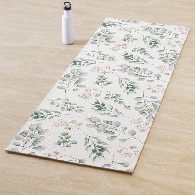 Tapis De Yoga Eucalyptus vert moderne (En situation)