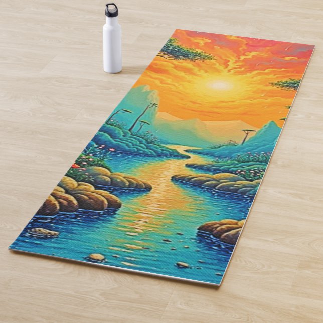 Tapis De Yoga Évasion vers la nature Art Design (En situation)