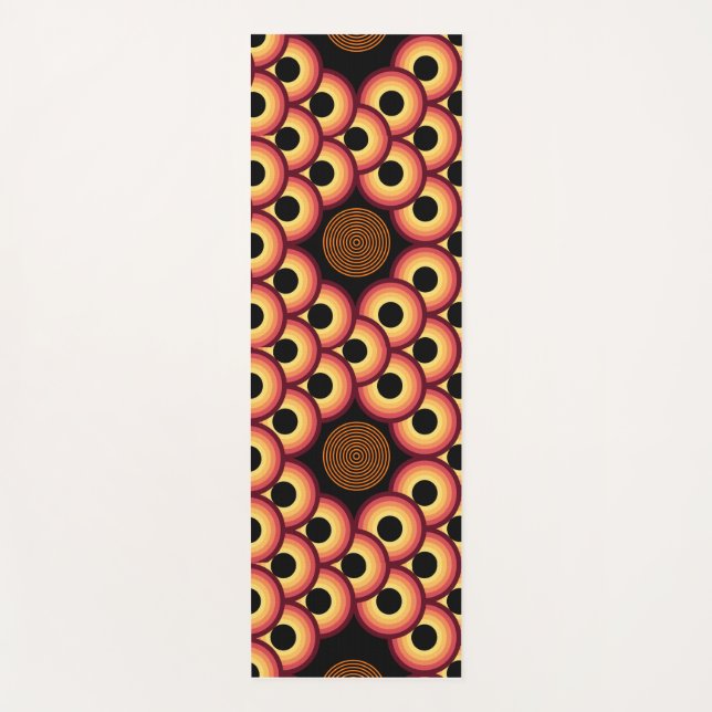 Tapis De Yoga Exercice Abstrait orange noir et jaune (Devant)